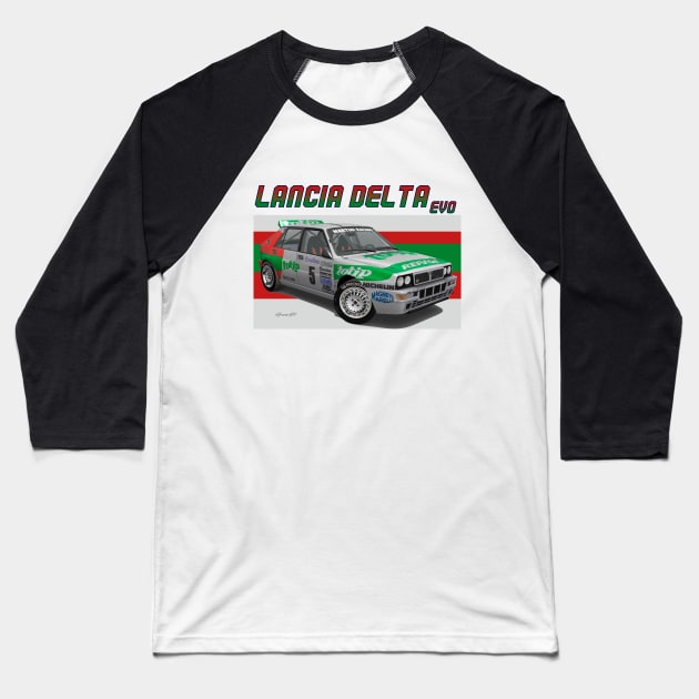 Lancia Delta EVO GrpA Baseball T-Shirt by PjesusArt